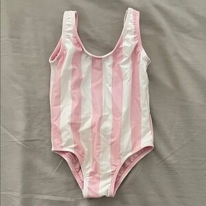 Lolli Swim Kids Pink and White Striped One Piece